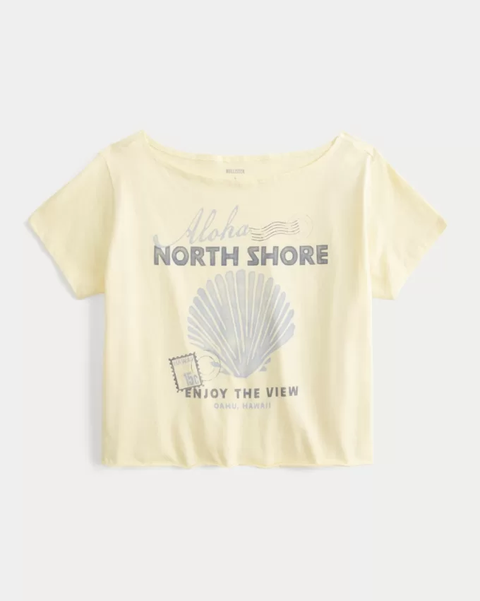 Easy Off-the-Shoulder Aloha Graphic Tee,Easy Off-the-Shoulder Aloha Graphic Tee Easy Off-the-Shoulder Aloha Graphic Tee,Easy Off-the-Shoulder Aloha Graphic Tee