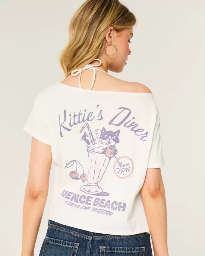 Easy Off-the-Shoulder Kittie’s Diner Graphic Tee,Easy Off-the-Shoulder Kittie’s Diner Graphic Tee Easy Off-the-Shoulder Kittie’s Diner Graphic Tee,Easy Off-the-Shoulder Kittie’s Diner Graphic Tee