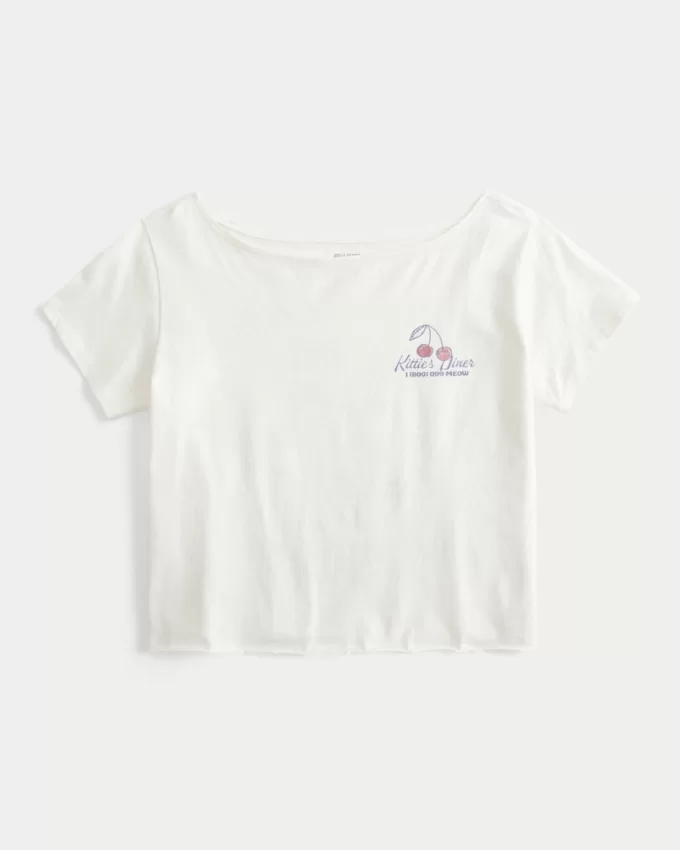 Easy Off-the-Shoulder Kittie’s Diner Graphic Tee,Easy Off-the-Shoulder Kittie’s Diner Graphic Tee Easy Off-the-Shoulder Kittie’s Diner Graphic Tee,Easy Off-the-Shoulder Kittie’s Diner Graphic Tee