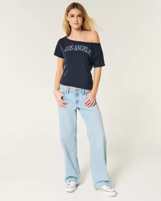 Easy Off-the-Shoulder Los Angeles Graphic Tee,Easy Off-the-Shoulder Los Angeles Graphic Tee Easy Off-the-Shoulder Los Angeles Graphic Tee,Easy Off-the-Shoulder Los Angeles Graphic Tee