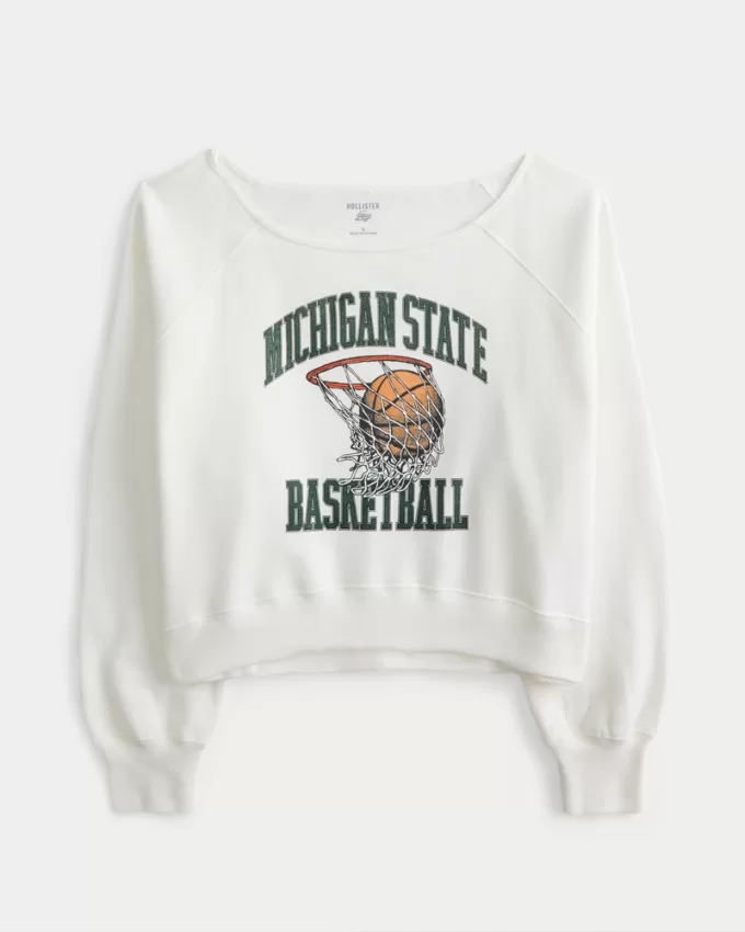 Easy Off-the-Shoulder Michigan State Graphic Sweatshirt,Easy Off-the-Shoulder Michigan State Graphic Sweatshirt Easy Off-the-Shoulder Michigan State Graphic Sweatshirt,Easy Off-the-Shoulder Michigan State Graphic Sweatshirt