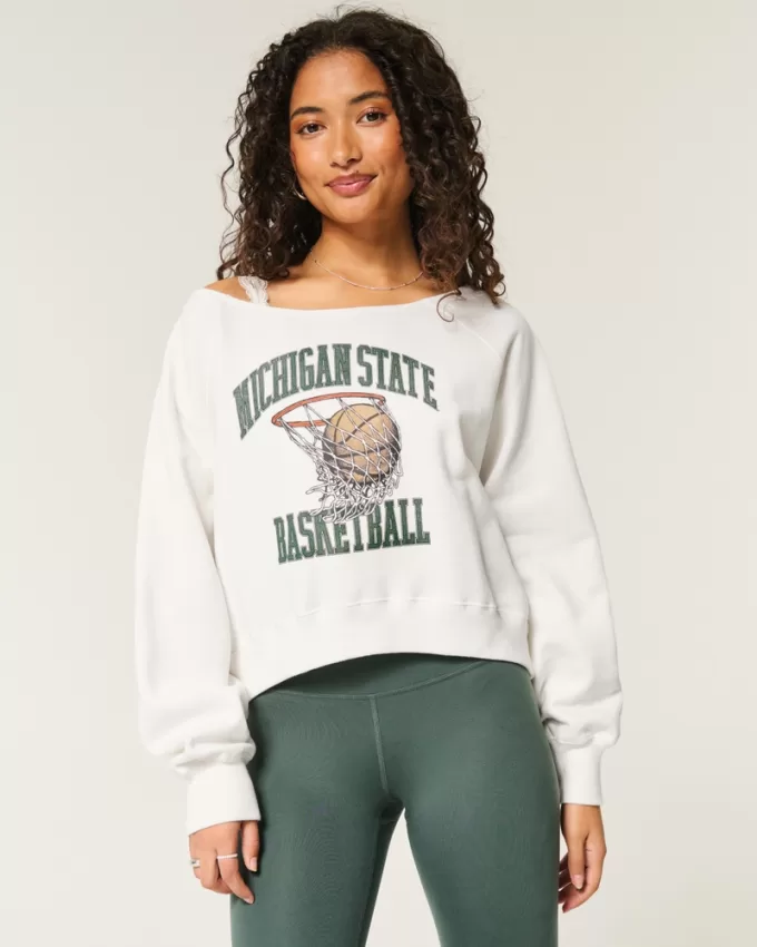 Easy Off-the-Shoulder Michigan State Graphic Sweatshirt,Easy Off-the-Shoulder Michigan State Graphic Sweatshirt Easy Off-the-Shoulder Michigan State Graphic Sweatshirt,Easy Off-the-Shoulder Michigan State Graphic Sweatshirt