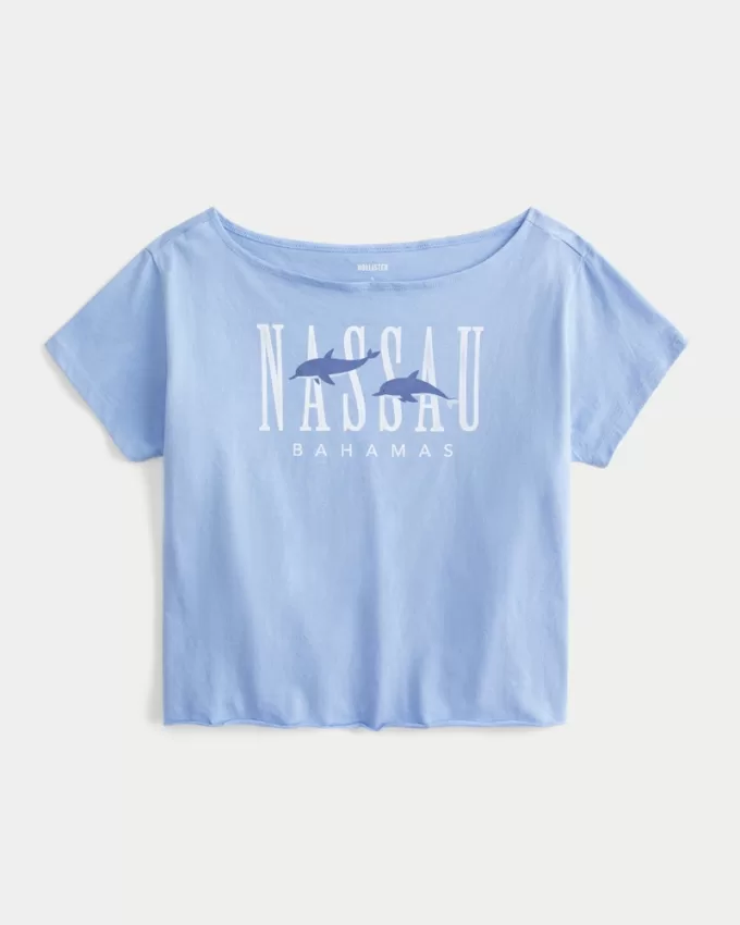Easy Off-the-Shoulder Nassau Graphic Tee,Easy Off-the-Shoulder Nassau Graphic Tee Easy Off-the-Shoulder Nassau Graphic Tee,Easy Off-the-Shoulder Nassau Graphic Tee