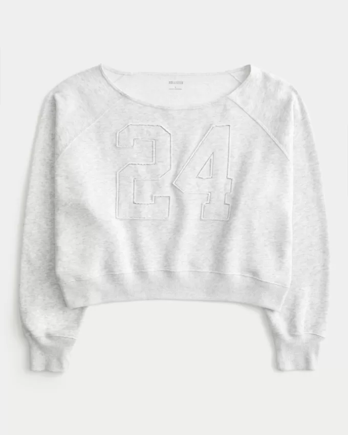 Easy Off-the-Shoulder Number Graphic Sweatshirt,Easy Off-the-Shoulder Number Graphic Sweatshirt Easy Off-the-Shoulder Number Graphic Sweatshirt,Easy Off-the-Shoulder Number Graphic Sweatshirt
