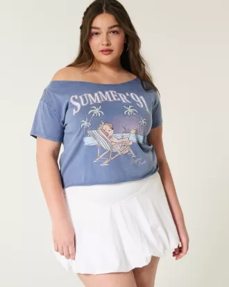 Easy Off-the-Shoulder Summer Graphic Tee,Easy Off-the-Shoulder Summer Graphic Tee Easy Off-the-Shoulder Summer Graphic Tee,Easy Off-the-Shoulder Summer Graphic Tee