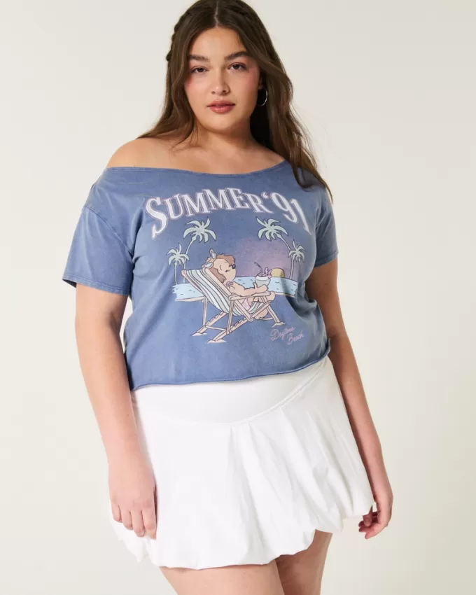 Easy Off-the-Shoulder Summer Graphic Tee,Easy Off-the-Shoulder Summer Graphic Tee Easy Off-the-Shoulder Summer Graphic Tee,Easy Off-the-Shoulder Summer Graphic Tee