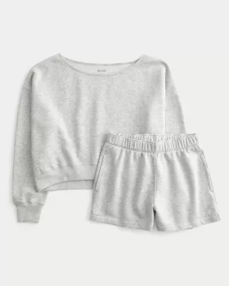 Easy Off-the-Shoulder Sweatshirt & Fleece Shorts Set,Easy Off-the-Shoulder Sweatshirt & Fleece Shorts Set Easy Off-the-Shoulder Sweatshirt & Fleece Shorts Set,Easy Off-the-Shoulder Sweatshirt & Fleece Shorts Set