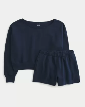 Easy Off-the-Shoulder Sweatshirt & Fleece Shorts Set,Easy Off-the-Shoulder Sweatshirt & Fleece Shorts Set Easy Off-the-Shoulder Sweatshirt & Fleece Shorts Set,Easy Off-the-Shoulder Sweatshirt & Fleece Shorts Set