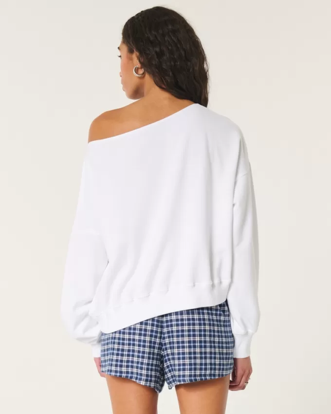 Easy Off-the-Shoulder Terry Sweatshirt,Easy Off-the-Shoulder Terry Sweatshirt