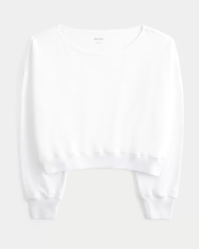 Easy Off-the-Shoulder Terry Sweatshirt,Easy Off-the-Shoulder Terry Sweatshirt