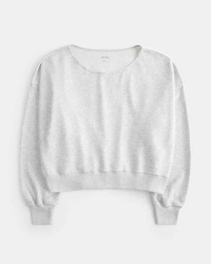 Easy Off-the-Shoulder Terry Sweatshirt,Easy Off-the-Shoulder Terry Sweatshirt