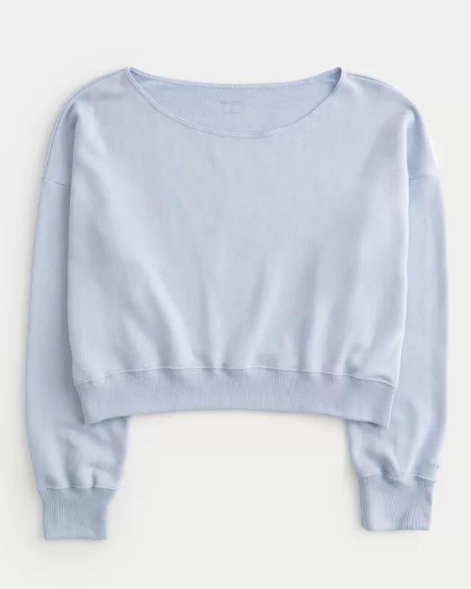 Easy Off-the-Shoulder Terry Sweatshirt,Easy Off-the-Shoulder Terry Sweatshirt