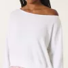 Easy Off-the-Shoulder Terry Sweatshirt,Easy Off-the-Shoulder Terry Sweatshirt