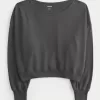 Easy Off-the-Shoulder Terry Sweatshirt,Easy Off-the-Shoulder Terry Sweatshirt