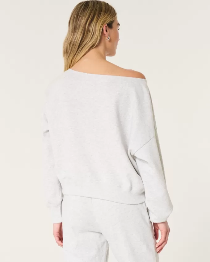 Easy Off-the-Shoulder Yosemite California Graphic Sweatshirt,Easy Off-the-Shoulder Yosemite California Graphic Sweatshirt