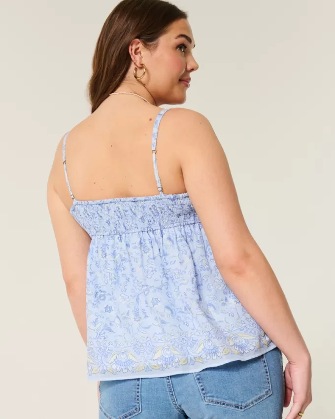 Easy Ruched Chiffon Babydoll Top,Easy Ruched Chiffon Babydoll Top