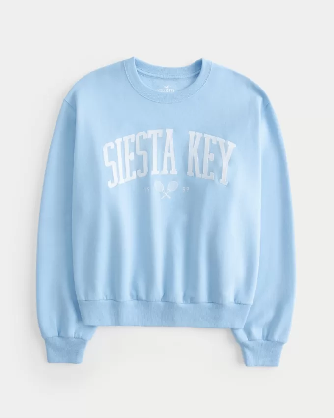 Easy Siesta Key Graphic Crew Sweatshirt,Easy Siesta Key Graphic Crew Sweatshirt