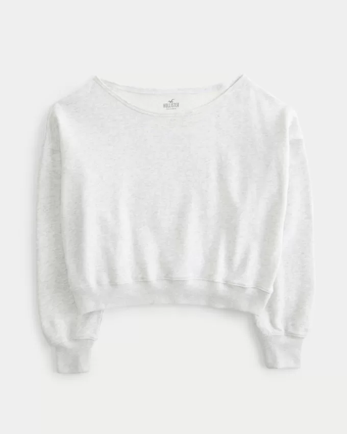 Easy Terry Off-the-Shoulder Sweatshirt,Easy Terry Off-the-Shoulder Sweatshirt