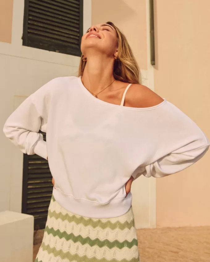 Easy Terry Off-the-Shoulder Sweatshirt,Easy Terry Off-the-Shoulder Sweatshirt Easy Terry Off-the-Shoulder Sweatshirt,Easy Terry Off-the-Shoulder Sweatshirt