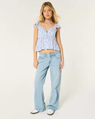 Easy Tie-Front Babydoll Top,Easy Tie-Front Babydoll Top