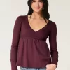 Easy Wrap-Front Babydoll Top,Easy Wrap-Front Babydoll Top