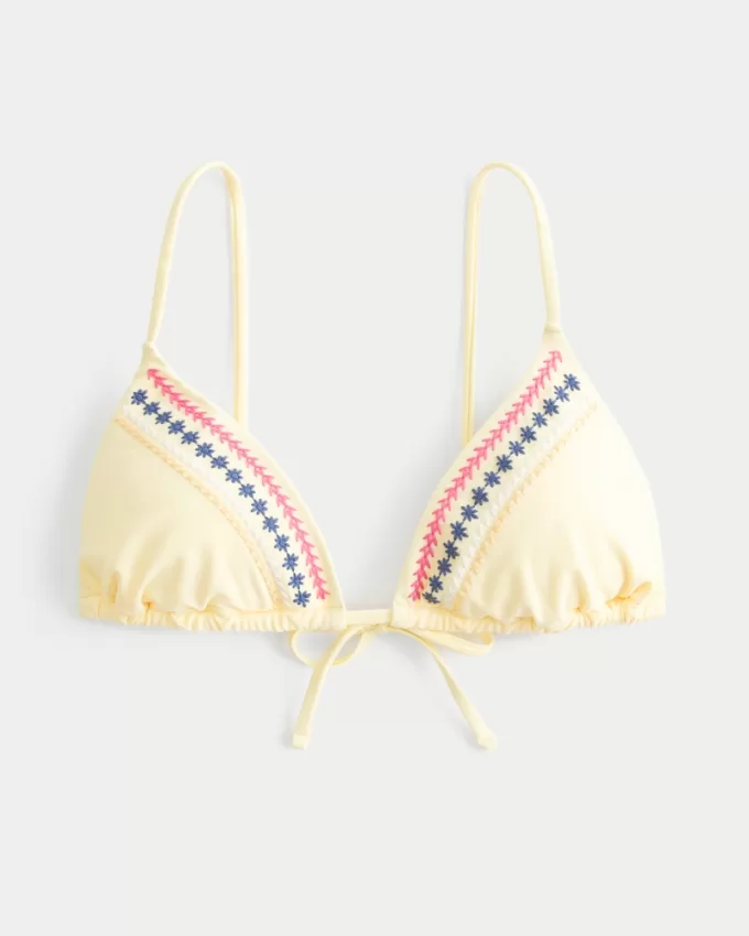 Embroidered Triangle Bikini Top,Embroidered Triangle Bikini Top Embroidered Triangle Bikini Top,Embroidered Triangle Bikini Top