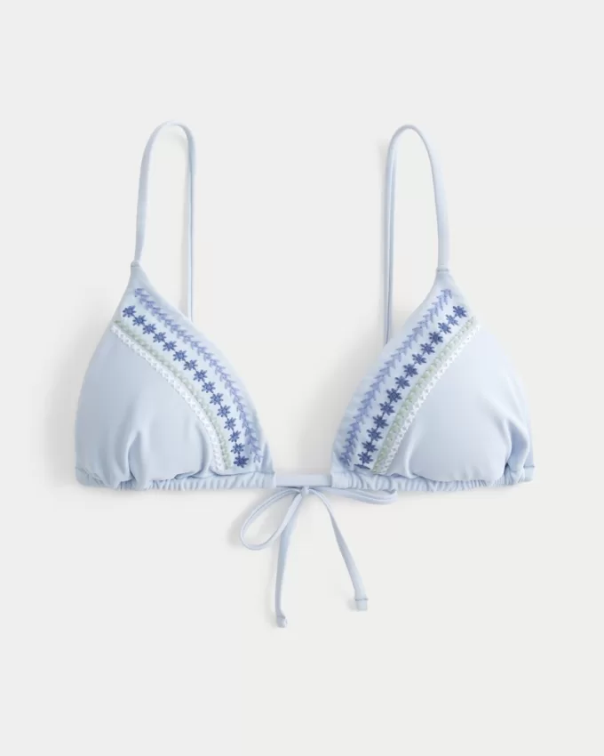 Embroidered Triangle Bikini Top,Embroidered Triangle Bikini Top Embroidered Triangle Bikini Top,Embroidered Triangle Bikini Top