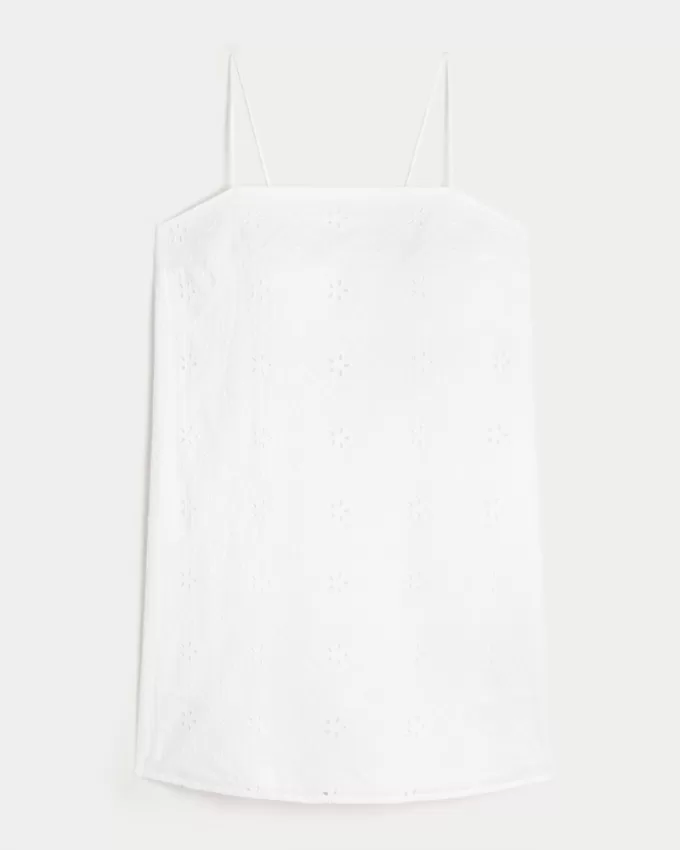 Eyelet Shift Mini Dress,Eyelet Shift Mini Dress Eyelet Shift Mini Dress,Eyelet Shift Mini Dress