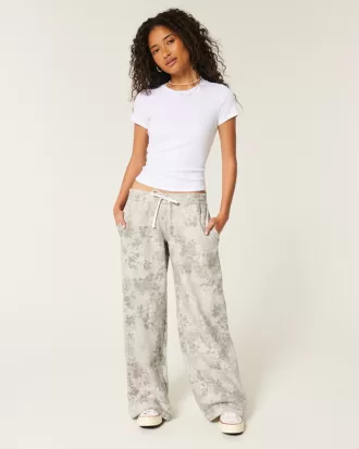 Floral Pattern Baggy Sweatpants,Floral Pattern Baggy Sweatpants