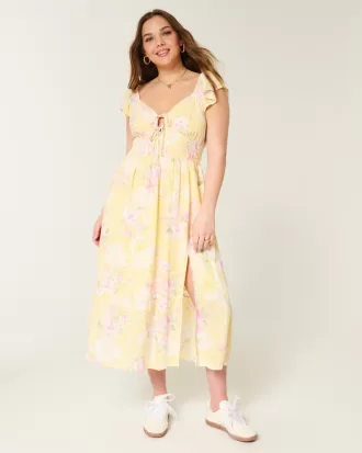 Flutter Sleeve Double-Tie Midi Dress,Flutter Sleeve Double-Tie Midi Dress Flutter Sleeve Double-Tie Midi Dress,Flutter Sleeve Double-Tie Midi Dress