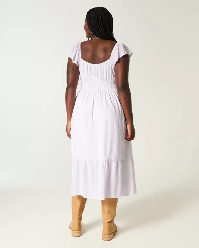 Flutter Sleeve Double-Tie Midi Dress,Flutter Sleeve Double-Tie Midi Dress Flutter Sleeve Double-Tie Midi Dress,Flutter Sleeve Double-Tie Midi Dress