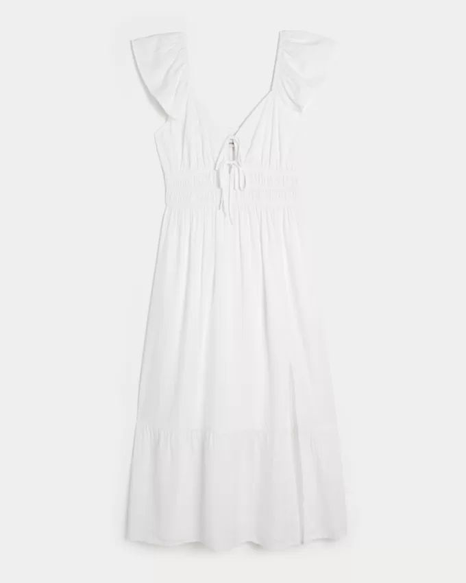 Flutter Sleeve Double-Tie Midi Dress,Flutter Sleeve Double-Tie Midi Dress Flutter Sleeve Double-Tie Midi Dress,Flutter Sleeve Double-Tie Midi Dress