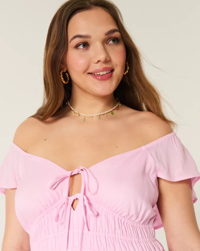 Flutter Sleeve Double-Tie Midi Dress,Flutter Sleeve Double-Tie Midi Dress Flutter Sleeve Double-Tie Midi Dress,Flutter Sleeve Double-Tie Midi Dress