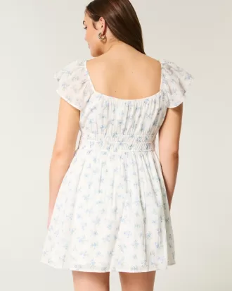 Flutter Sleeve Double-Tie Skort Dress,Flutter Sleeve Double-Tie Skort Dress Flutter Sleeve Double-Tie Skort Dress,Flutter Sleeve Double-Tie Skort Dress