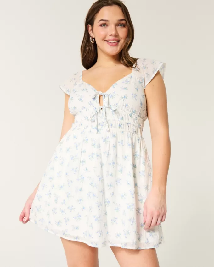 Flutter Sleeve Double-Tie Skort Dress,Flutter Sleeve Double-Tie Skort Dress Flutter Sleeve Double-Tie Skort Dress,Flutter Sleeve Double-Tie Skort Dress