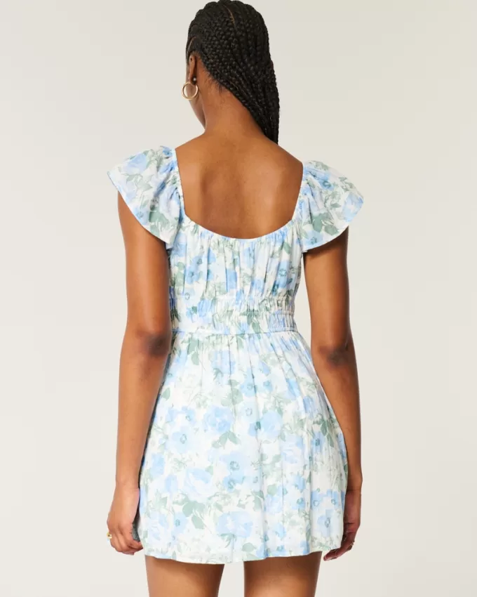 Flutter Sleeve Double-Tie Skort Dress,Flutter Sleeve Double-Tie Skort Dress Flutter Sleeve Double-Tie Skort Dress,Flutter Sleeve Double-Tie Skort Dress