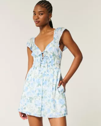 Flutter Sleeve Double-Tie Skort Dress,Flutter Sleeve Double-Tie Skort Dress Flutter Sleeve Double-Tie Skort Dress,Flutter Sleeve Double-Tie Skort Dress