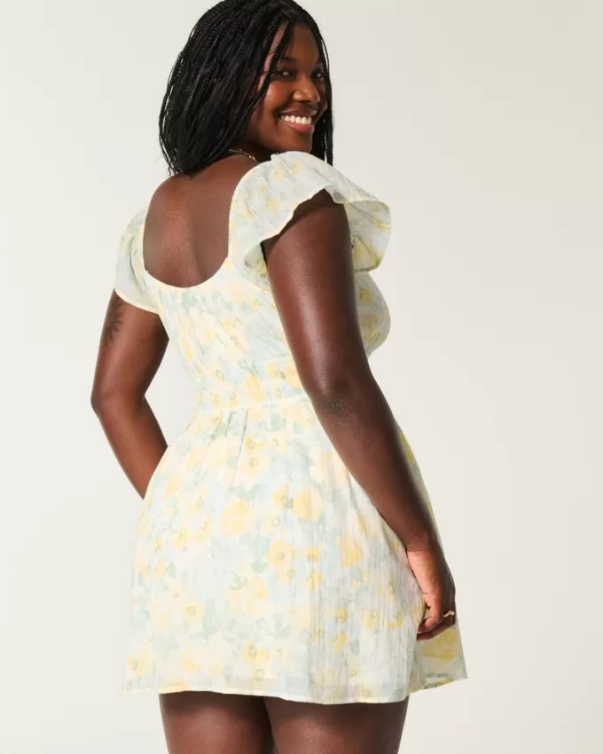 Flutter Sleeve Double-Tie Skort Dress,Flutter Sleeve Double-Tie Skort Dress Flutter Sleeve Double-Tie Skort Dress,Flutter Sleeve Double-Tie Skort Dress