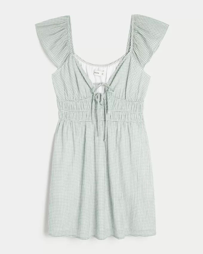 Flutter Sleeve Double-Tie Skort Dress,Flutter Sleeve Double-Tie Skort Dress Flutter Sleeve Double-Tie Skort Dress,Flutter Sleeve Double-Tie Skort Dress