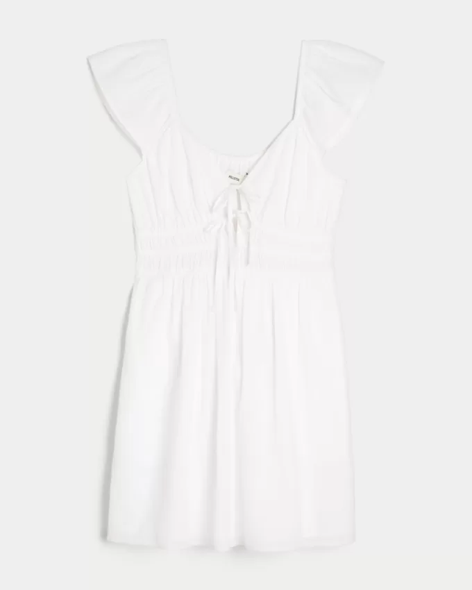 Flutter Sleeve Double-Tie Skort Dress,Flutter Sleeve Double-Tie Skort Dress Flutter Sleeve Double-Tie Skort Dress,Flutter Sleeve Double-Tie Skort Dress