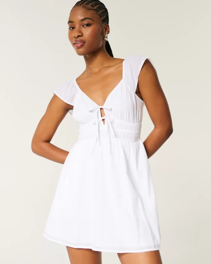 Flutter Sleeve Double-Tie Skort Dress,Flutter Sleeve Double-Tie Skort Dress Flutter Sleeve Double-Tie Skort Dress,Flutter Sleeve Double-Tie Skort Dress