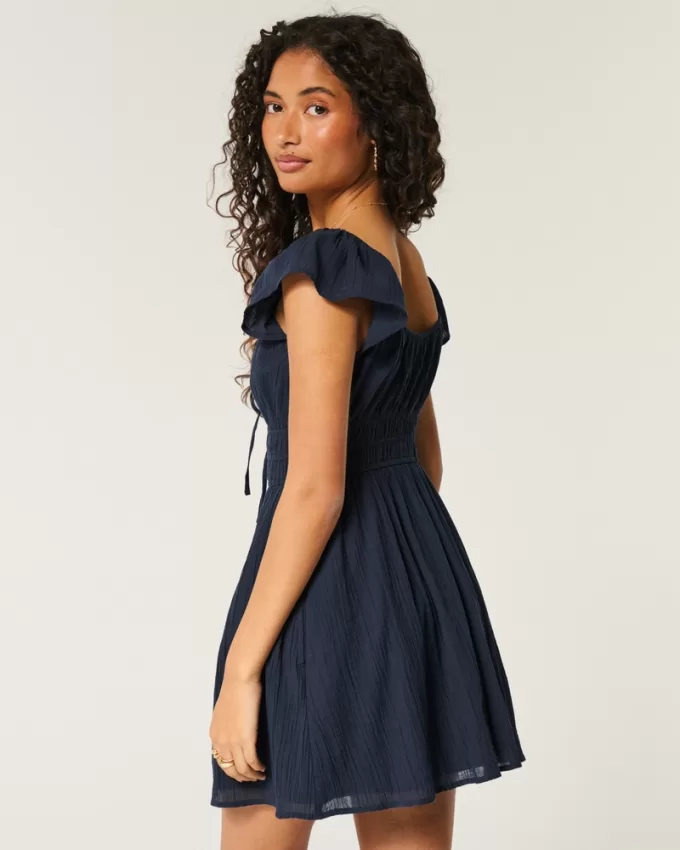 Flutter Sleeve Double-Tie Skort Dress,Flutter Sleeve Double-Tie Skort Dress Flutter Sleeve Double-Tie Skort Dress,Flutter Sleeve Double-Tie Skort Dress