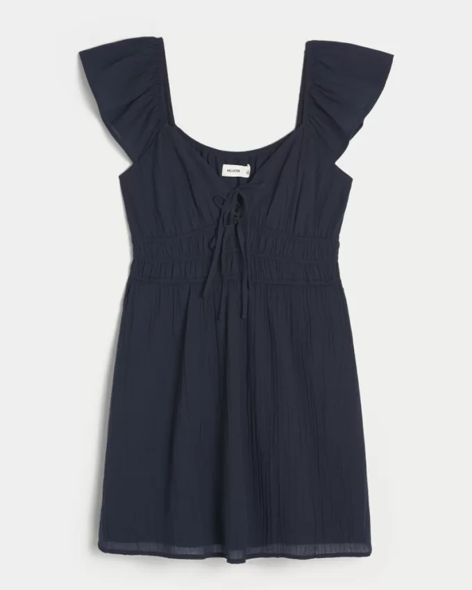 Flutter Sleeve Double-Tie Skort Dress,Flutter Sleeve Double-Tie Skort Dress Flutter Sleeve Double-Tie Skort Dress,Flutter Sleeve Double-Tie Skort Dress