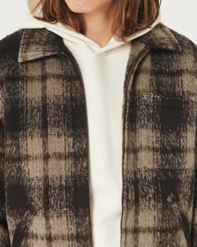 Fuzzy Plaid Shacket,Fuzzy Plaid Shacket Fuzzy Plaid Shacket,Fuzzy Plaid Shacket