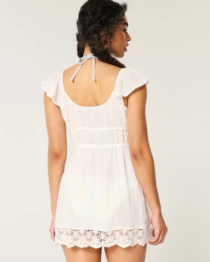 Gauze Tie-Front Cover Up Top,Gauze Tie-Front Cover Up Top Gauze Tie-Front Cover Up Top,Gauze Tie-Front Cover Up Top