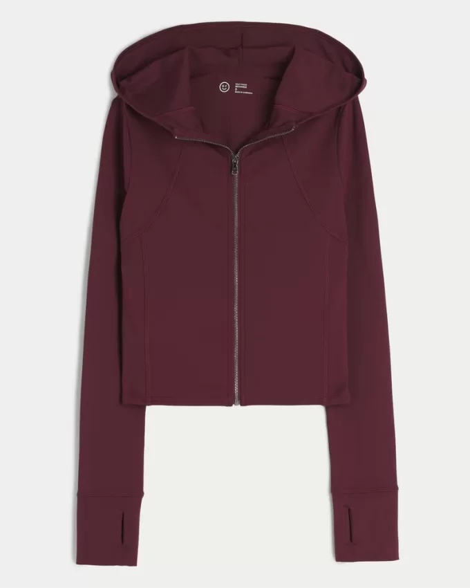 Gilly Hicks Active Recharge Hooded Crop Zip-Up Top,Gilly Hicks Active Recharge Hooded Crop Zip-Up Top Gilly Hicks Active Recharge Hooded Crop Zip-Up Top,Gilly Hicks Active Recharge Hooded Crop Zip-Up Top