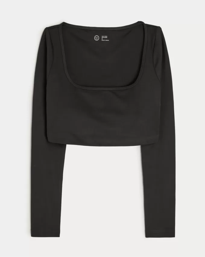 Gilly Hicks Active Recharge Ultra-Crop Long-Sleeve Top,Gilly Hicks Active Recharge Ultra-Crop Long-Sleeve Top