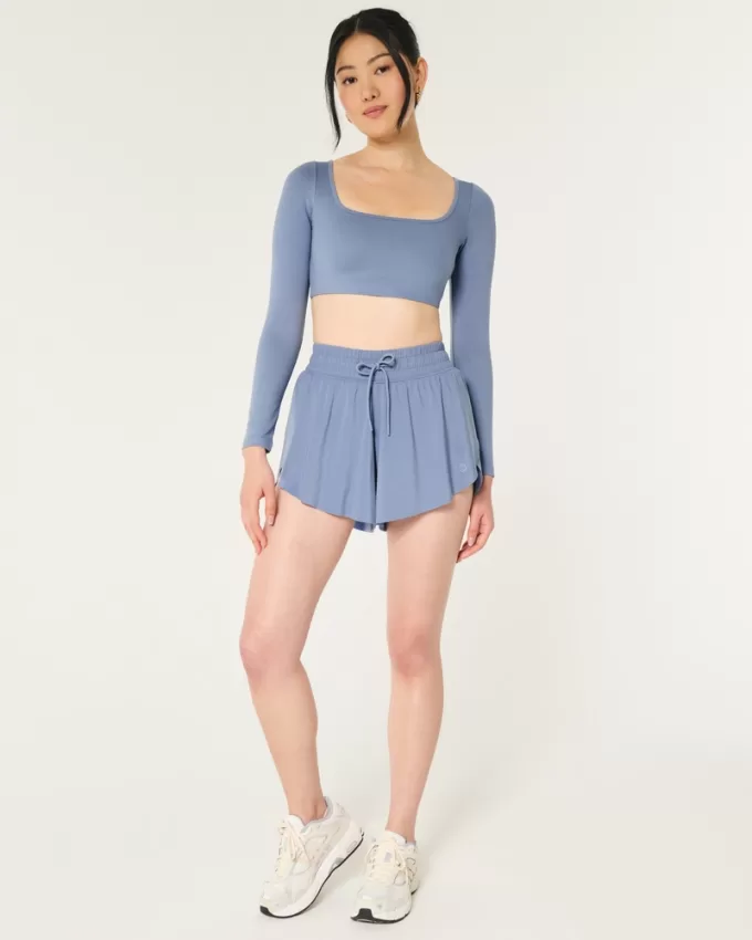 Gilly Hicks Active Recharge Ultra-Crop Long-Sleeve Top,Gilly Hicks Active Recharge Ultra-Crop Long-Sleeve Top