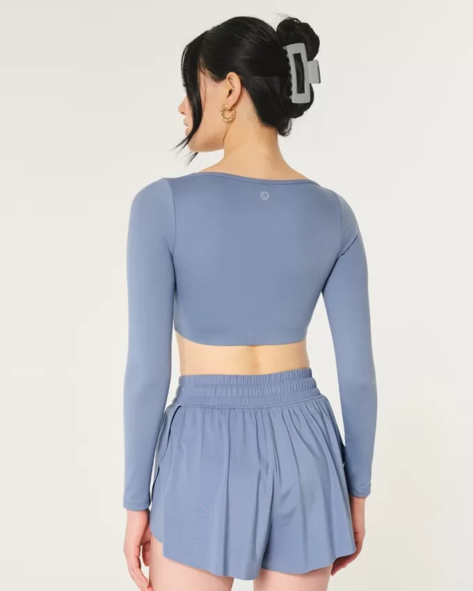 Gilly Hicks Active Recharge Ultra-Crop Long-Sleeve Top,Gilly Hicks Active Recharge Ultra-Crop Long-Sleeve Top