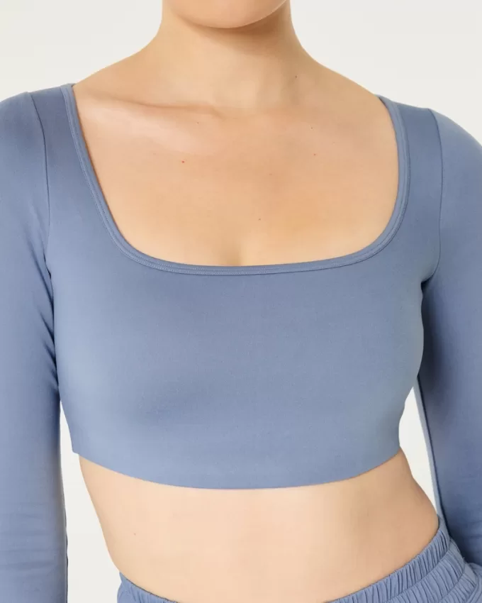Gilly Hicks Active Recharge Ultra-Crop Long-Sleeve Top,Gilly Hicks Active Recharge Ultra-Crop Long-Sleeve Top